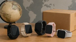 中国発のmibroスマートウォッチをイメージした複数モデルと地球儀