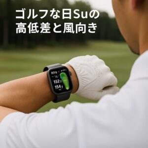 ゴルフな日Suの高低差と風向き