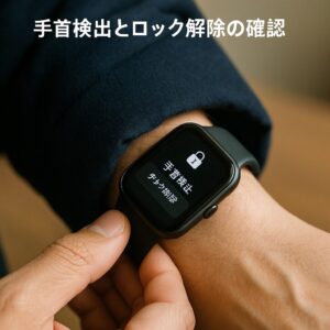 手首検出とロック解除の確認