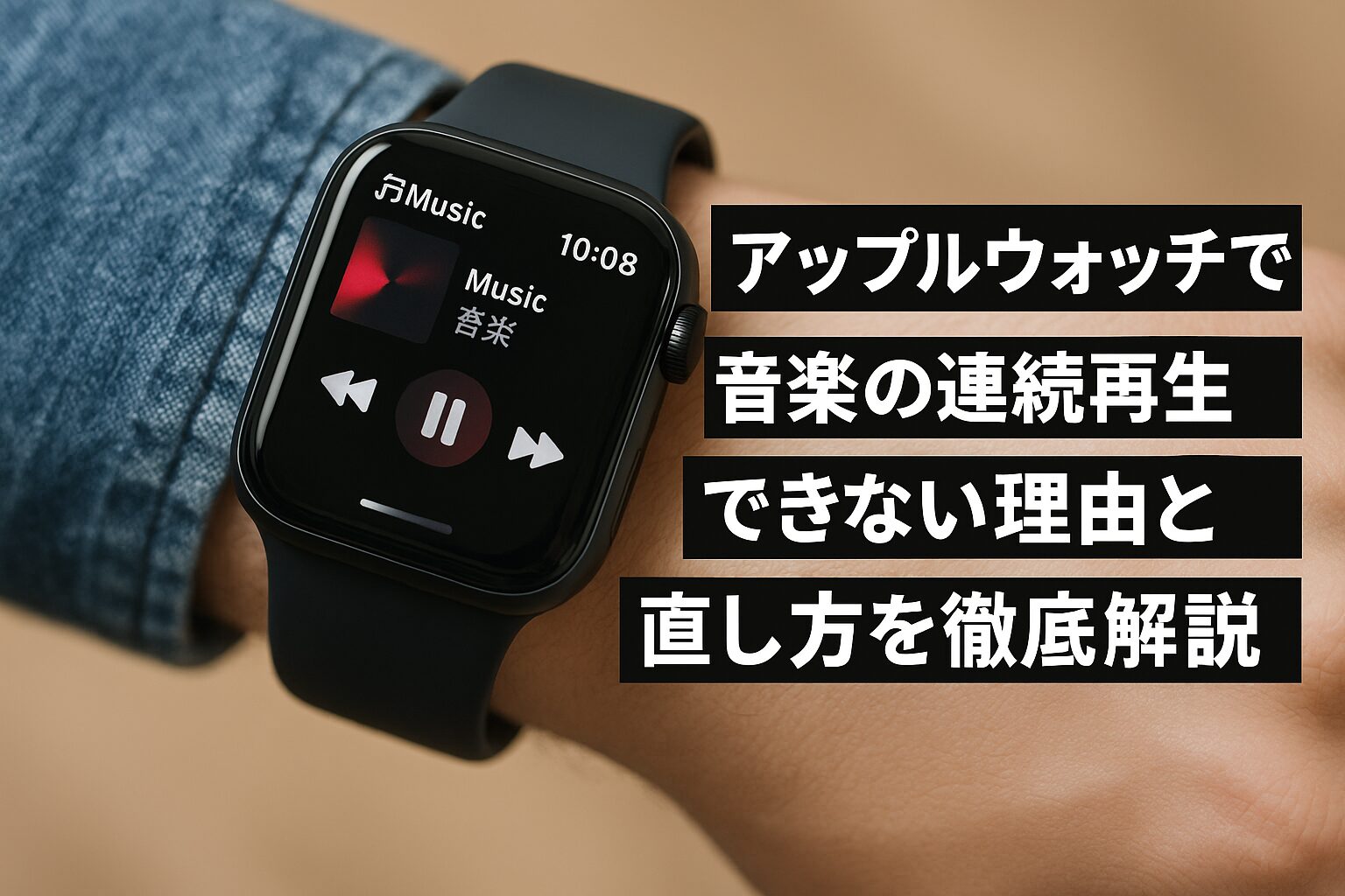 アップルウォッチで音楽の連続再生できない理由と直し方を徹底解説