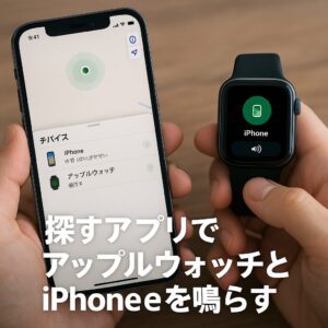 探すアプリでアップルウォッチとiPhoneを鳴らす