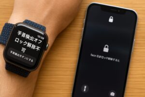 手首検出オフでロック解除不可