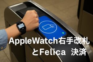AppleWatch右手改札とFelica決済
