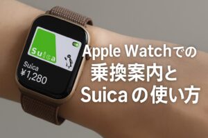 AppleWatchでの乗換案内とSuicaの使い方