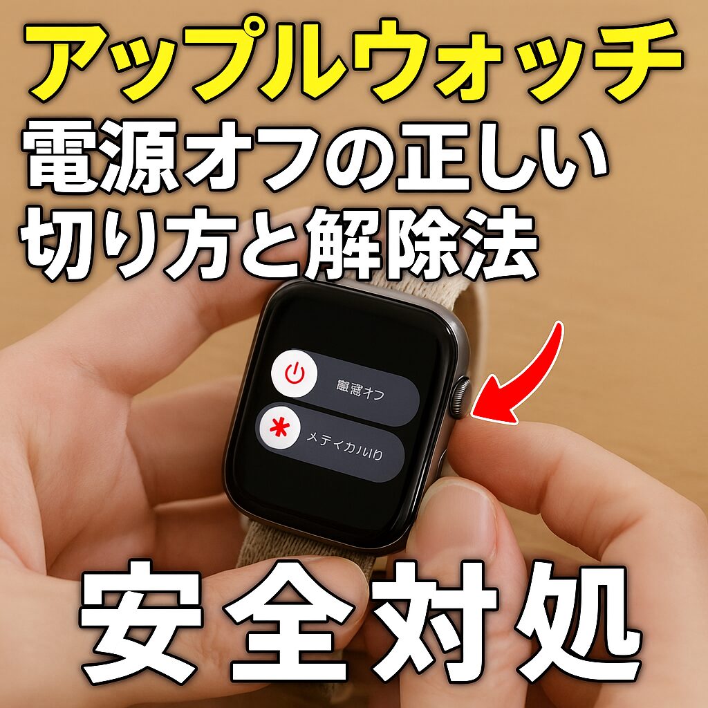 アップルウォッチの電源オフの正しい切り方と解除法と安全対処