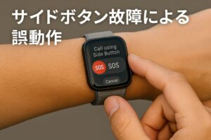 サイドボタン故障による誤動作