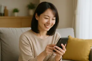 保護者がスマホで子どもの位置情報を確認するイメージ