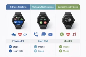 DaFit対応スマートウォッチおすすめ3選の用途別イメージ（万能・通話・デザイン）