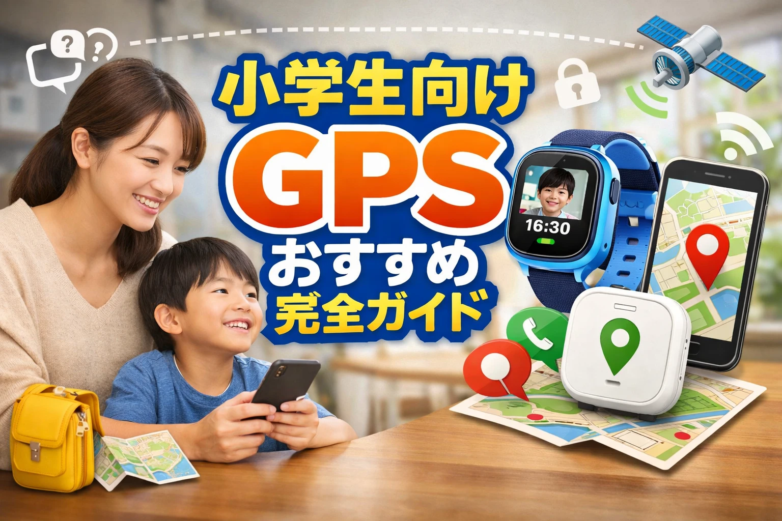 小学生の保護者がGPSやスマートウォッチのおすすめを検討しているイメージ