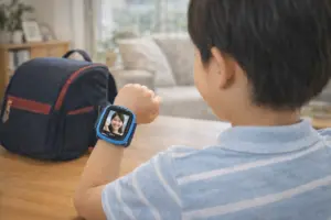 myFirst Foneで親子がビデオ通話する小学生向けスマートウォッチの利用イメージ
