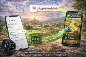 ドラクエウォーク歩数が反映されない時のチェックイメージ