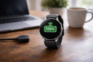 ギャラックのスマートウォッチのバッテリー持ちをイメージした使用シーン画像