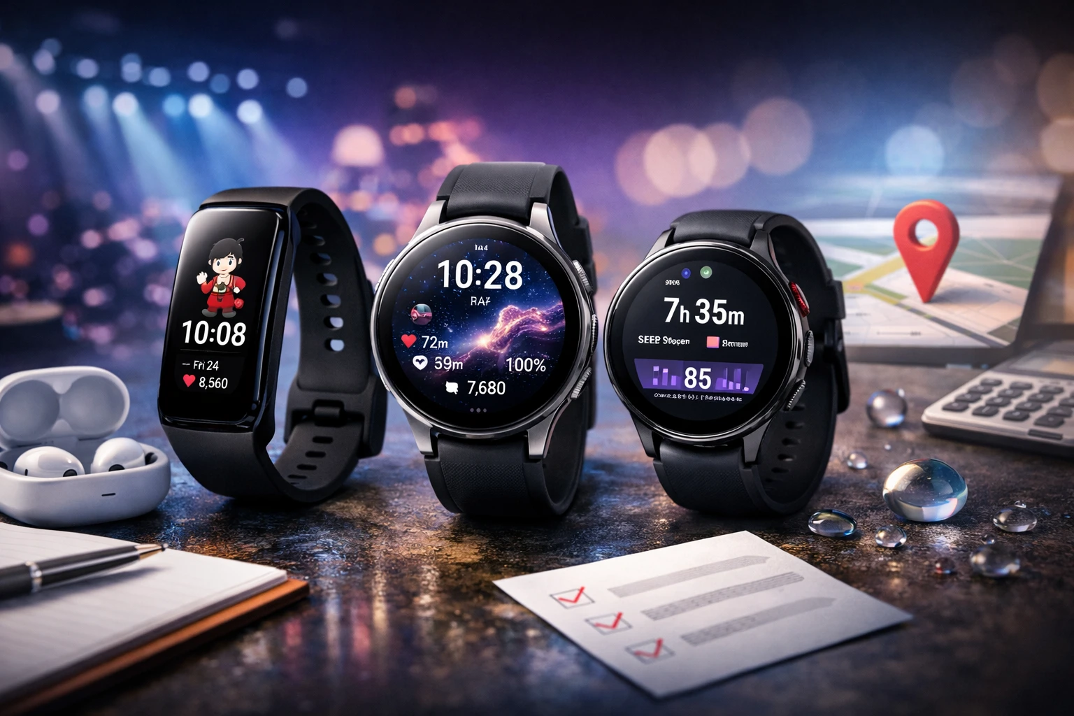 ギャラックのスマートウォッチ複数モデルを比較イメージしたリアルなアイキャッチ画像