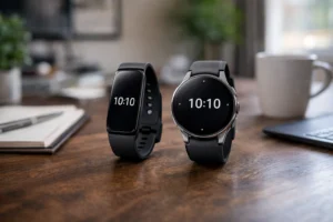 ギャラックのスマートウォッチBand型とWatch型を比較しているリアルなイメージ画像