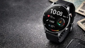 ナッシングスマートウォッチ3の正体であるCMF Watch 3 Proのリアル外観と1.43インチAMOLEDディスプレイを強調した画像