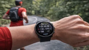 Suunto Race 2を装着してロードランニングをしているリアルな使用シーン