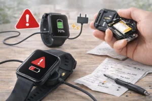 山佐スマートウォッチの充電トラブルや不具合をイメージしたリアル写真